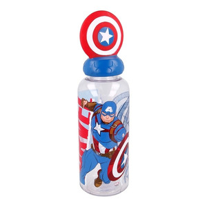 Botella Cresko Capitan America Con Figura Sp819